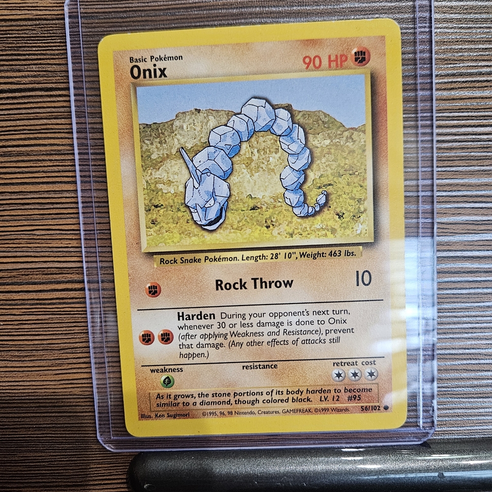 Onix Pokemon 56/102 Trading Card Base Set
